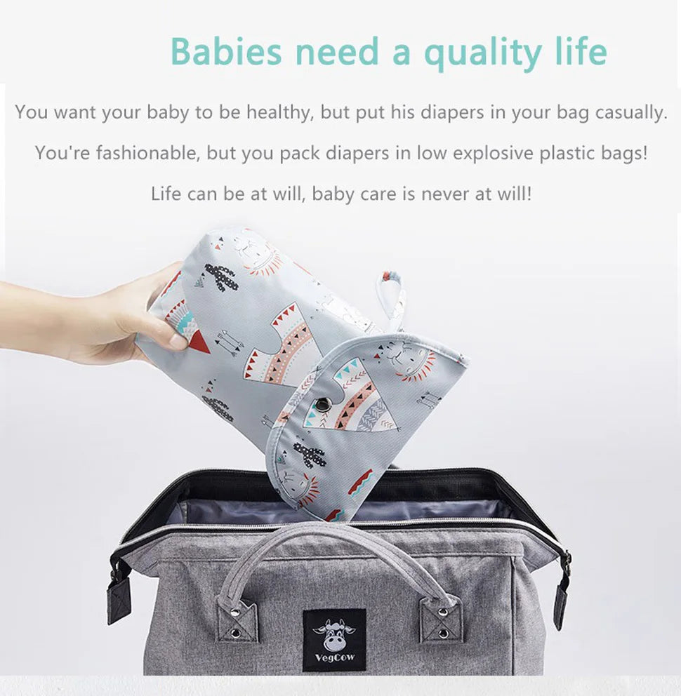 Waterproof and reusable baby diaper bag