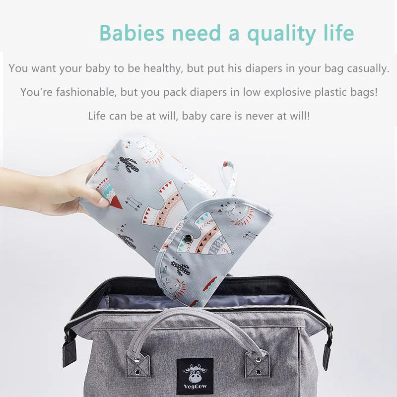 Waterproof and reusable baby diaper bag