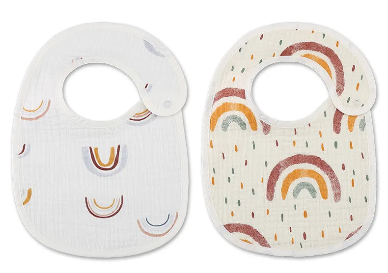 2pcs/set Waterproof Cotton Baby Bibs