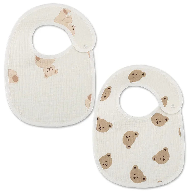 2pcs/set Waterproof Cotton Baby Bibs