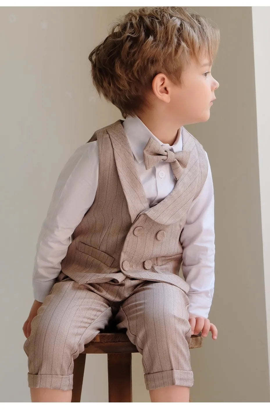 Children Luxurious Khaki Suit Boys