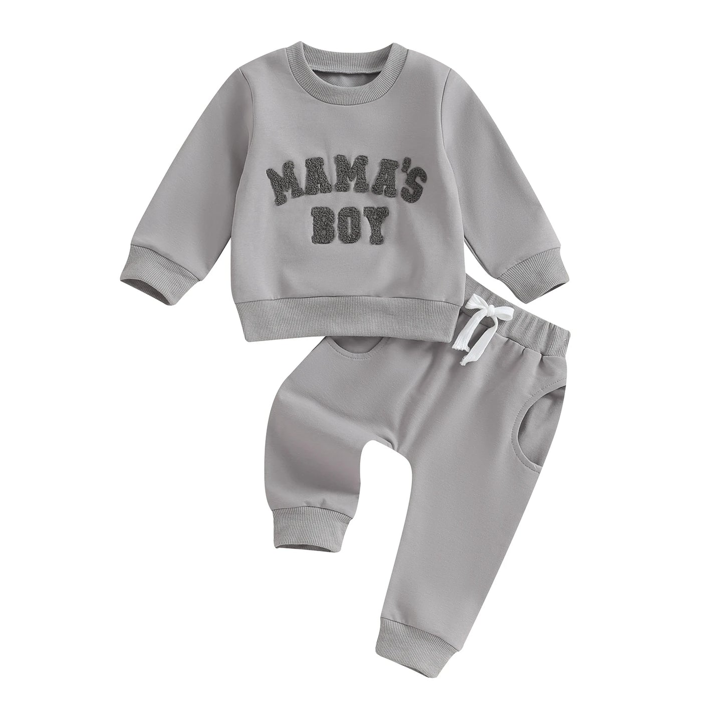 Mama's Boy 2Pcs Long Sleeve Pullover + Pocket Pants Set