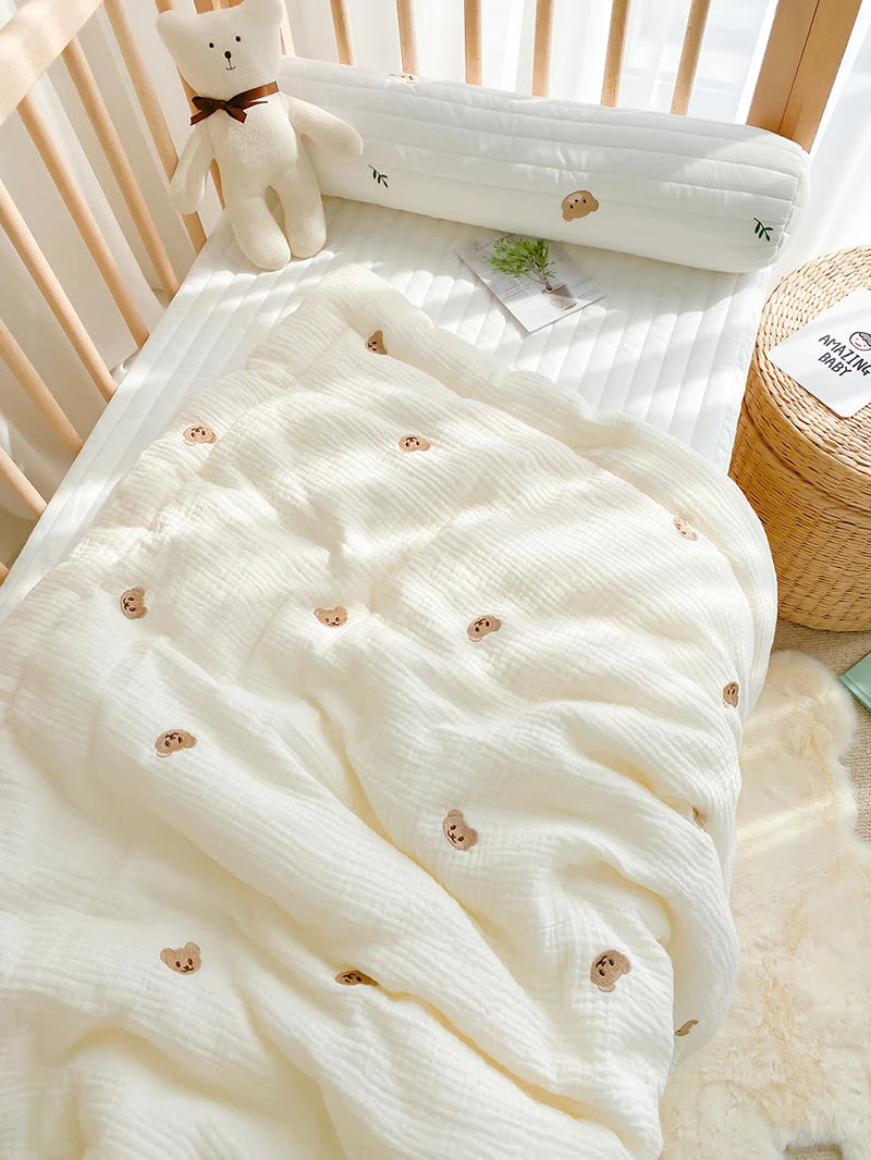 Soft Cotton Baby Quilt with Teddy