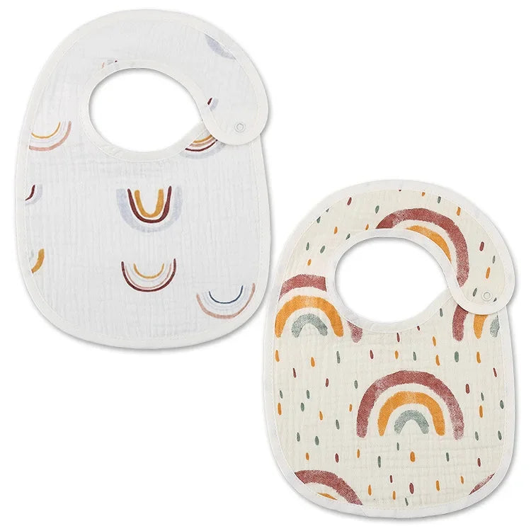 2pcs/set Waterproof Cotton Baby Bibs