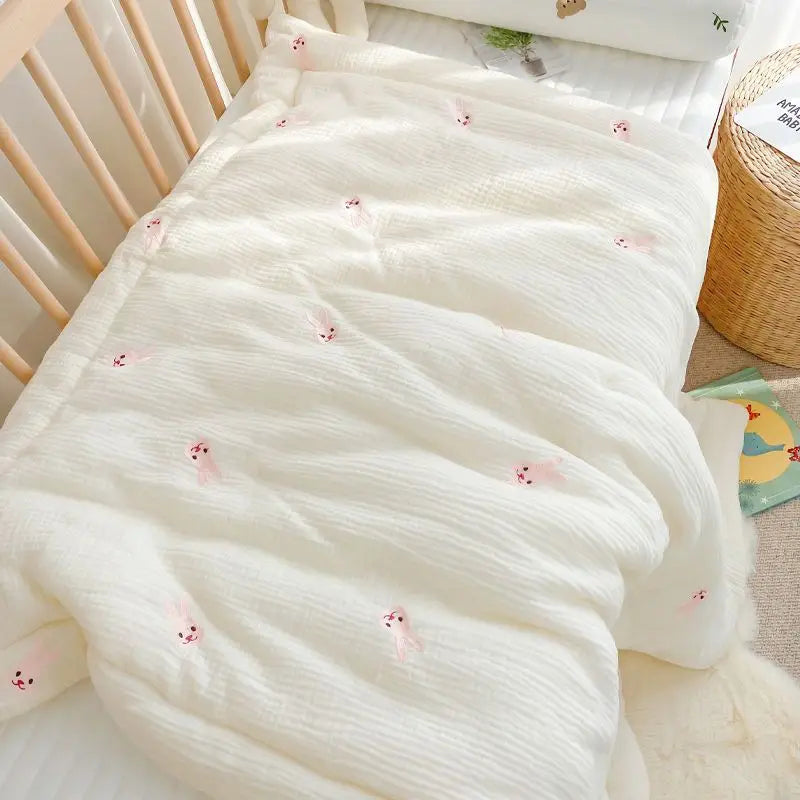 Soft Cotton Baby Quilt with Teddy