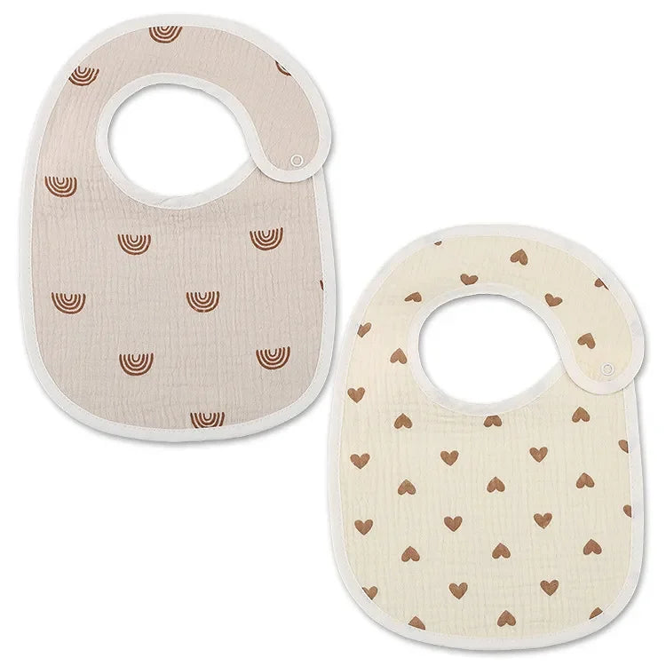 2pcs/set Waterproof Cotton Baby Bibs