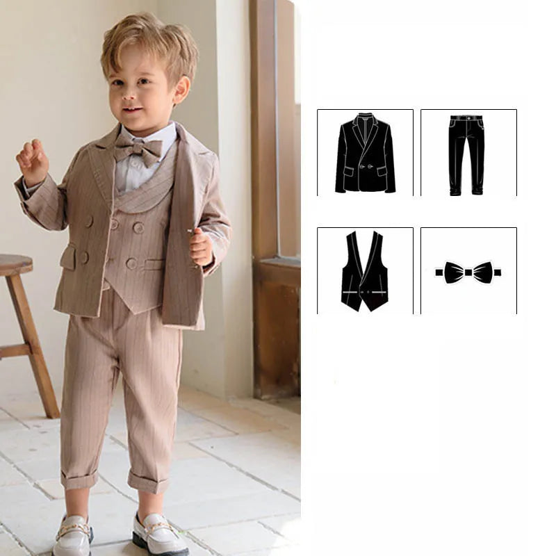 Children Luxurious Khaki Suit Boys