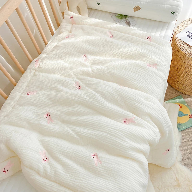 Soft Cotton Baby Quilt with Teddy