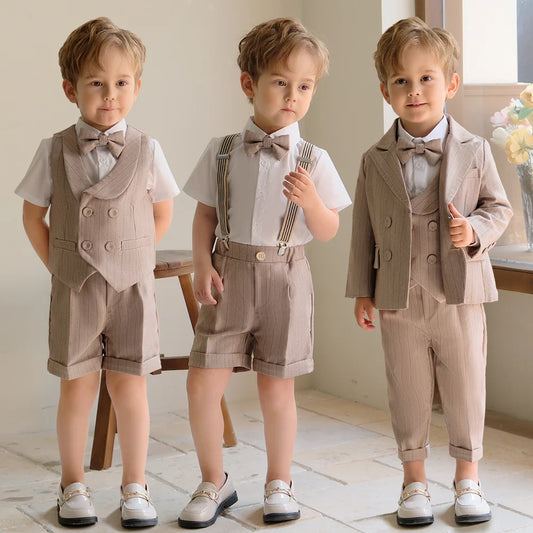 Children Luxurious Khaki Suit Boys