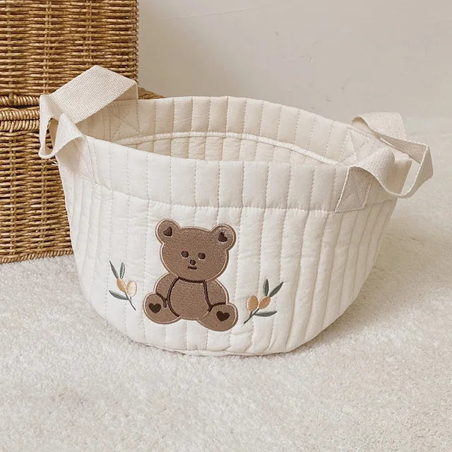 Cute Bear Embroidery Diaper Bag