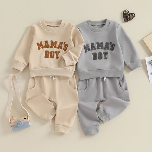 Mama's Boy 2Pcs Long Sleeve Pullover + Pocket Pants Set