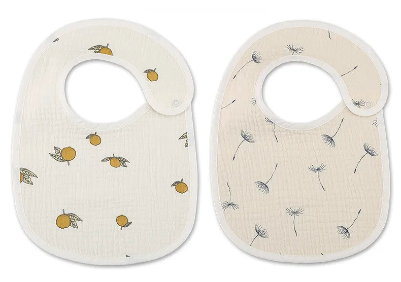 2pcs/set Waterproof Cotton Baby Bibs