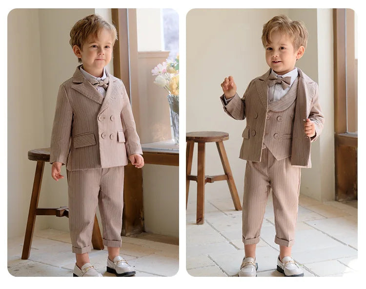 Children Luxurious Khaki Suit Boys