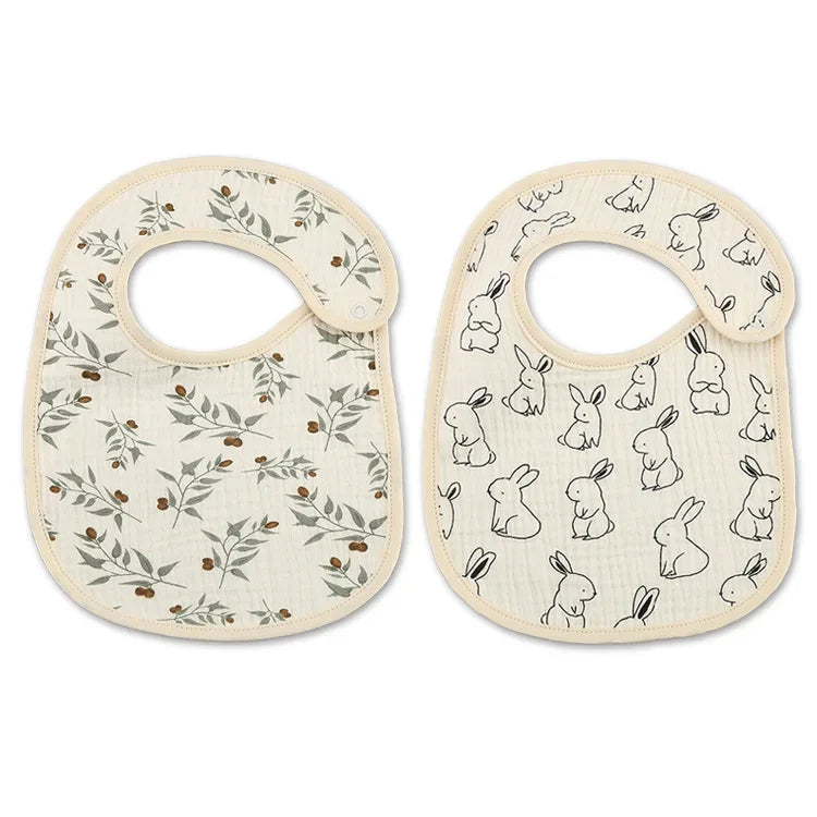 2pcs/set Waterproof Cotton Baby Bibs