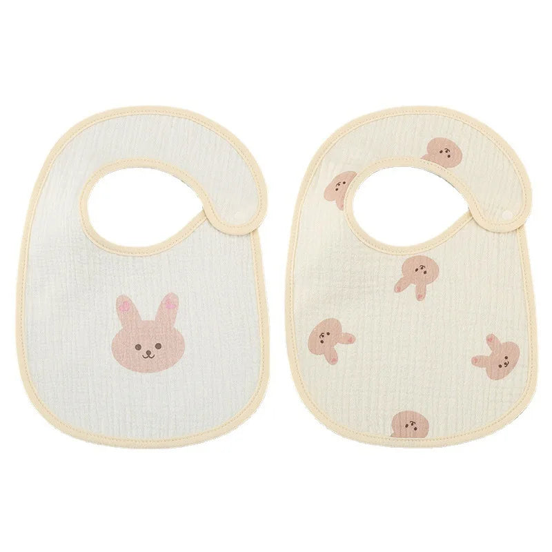 2pcs/set Waterproof Cotton Baby Bibs