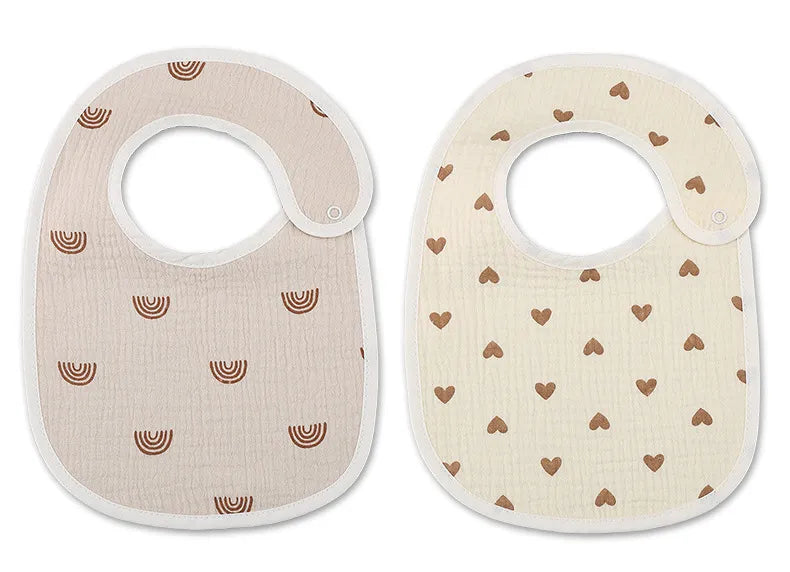 2pcs/set Waterproof Cotton Baby Bibs