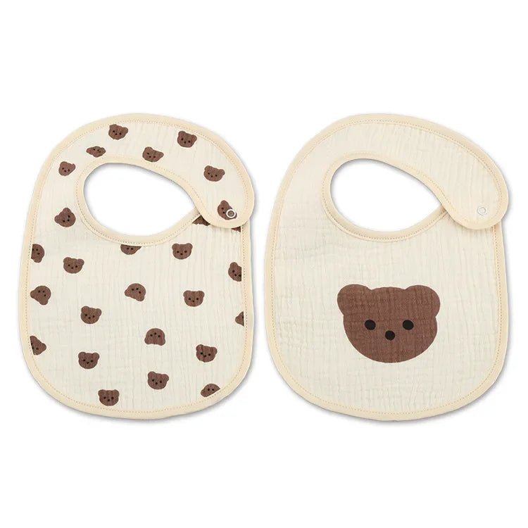 2pcs/set Waterproof Cotton Baby Bibs