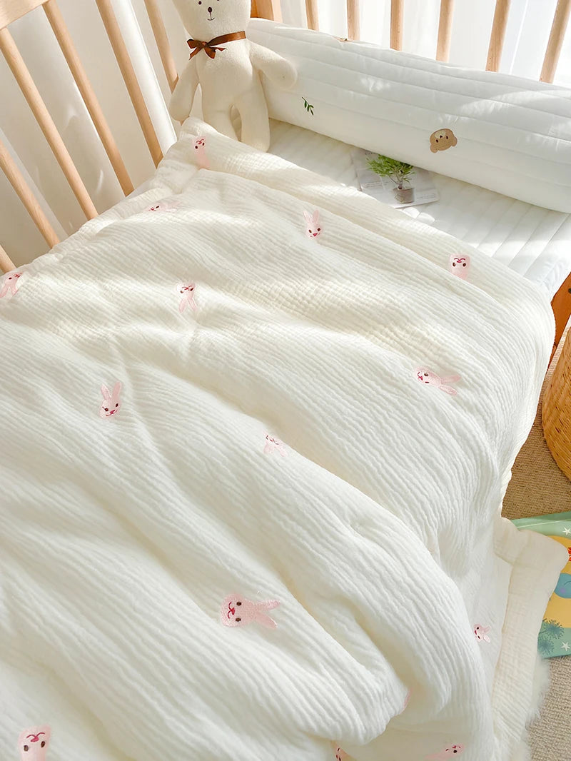 Soft Cotton Baby Quilt with Teddy