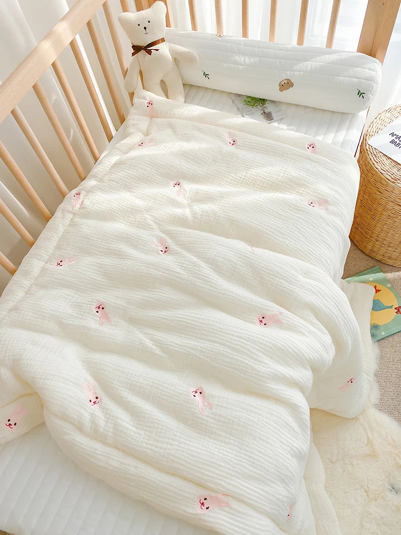 Soft Cotton Baby Quilt with Teddy