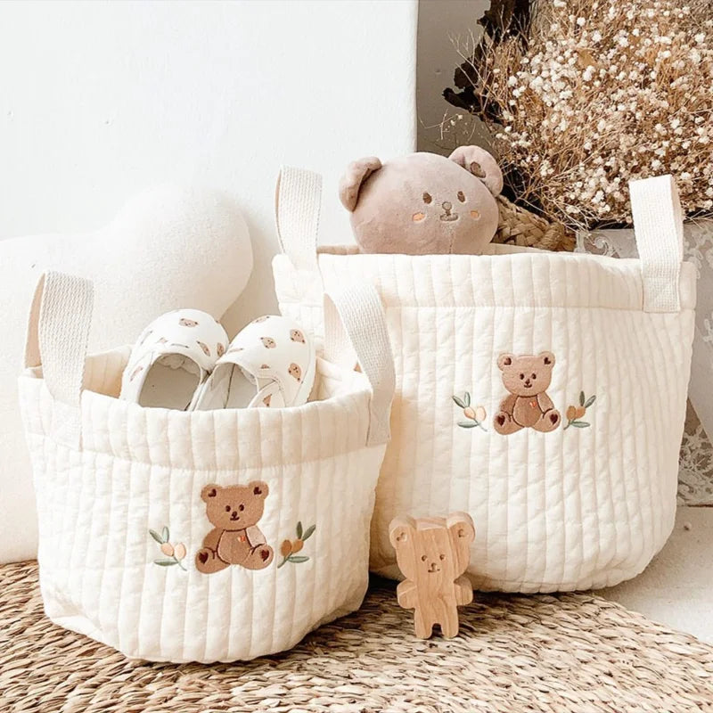 Cute Bear Embroidery Diaper Bag