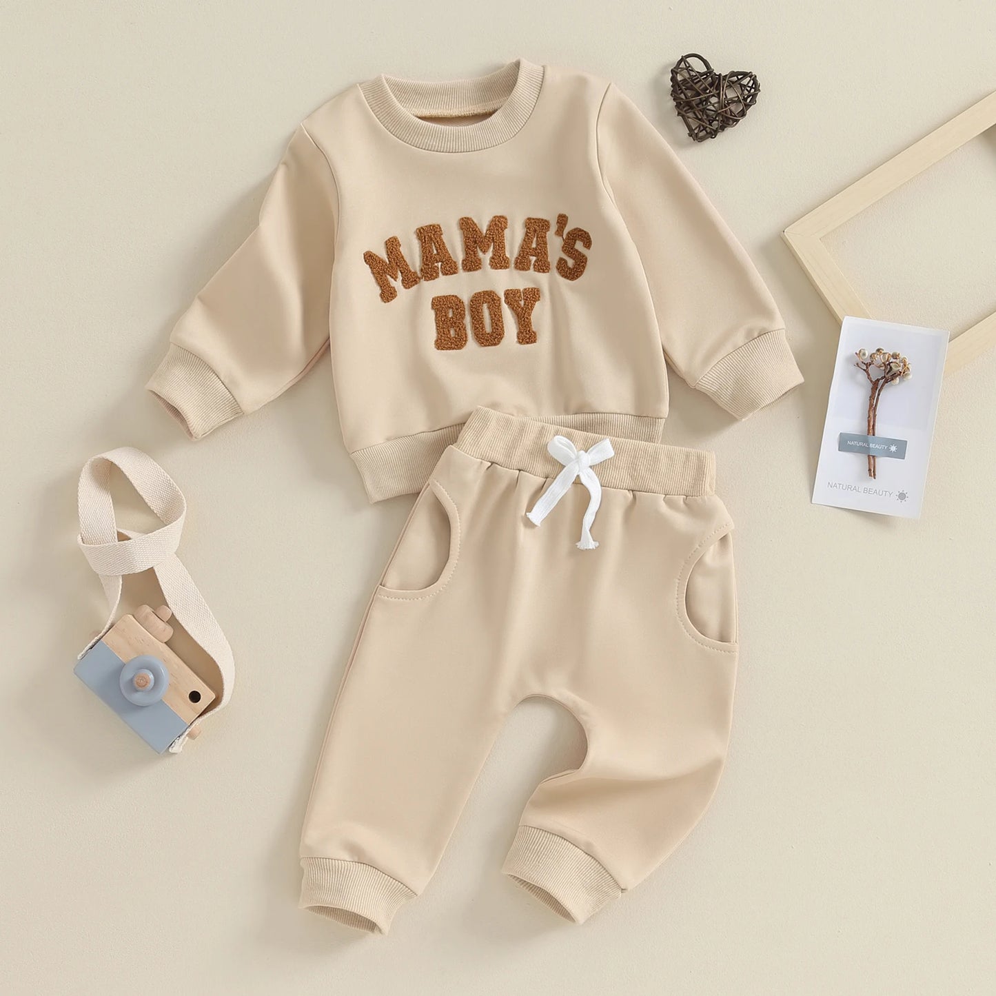 Mama's Boy 2Pcs Long Sleeve Pullover + Pocket Pants Set