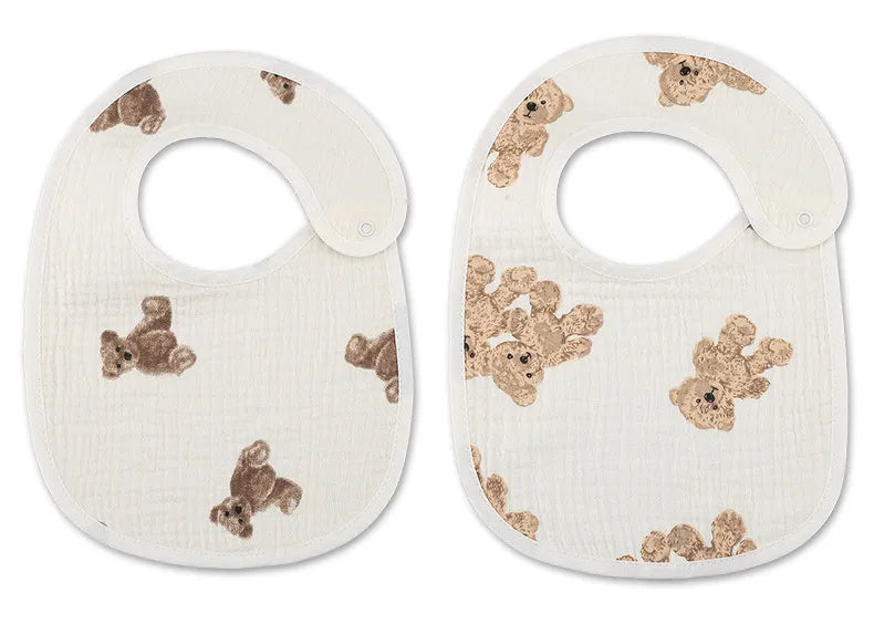 2pcs/set Waterproof Cotton Baby Bibs