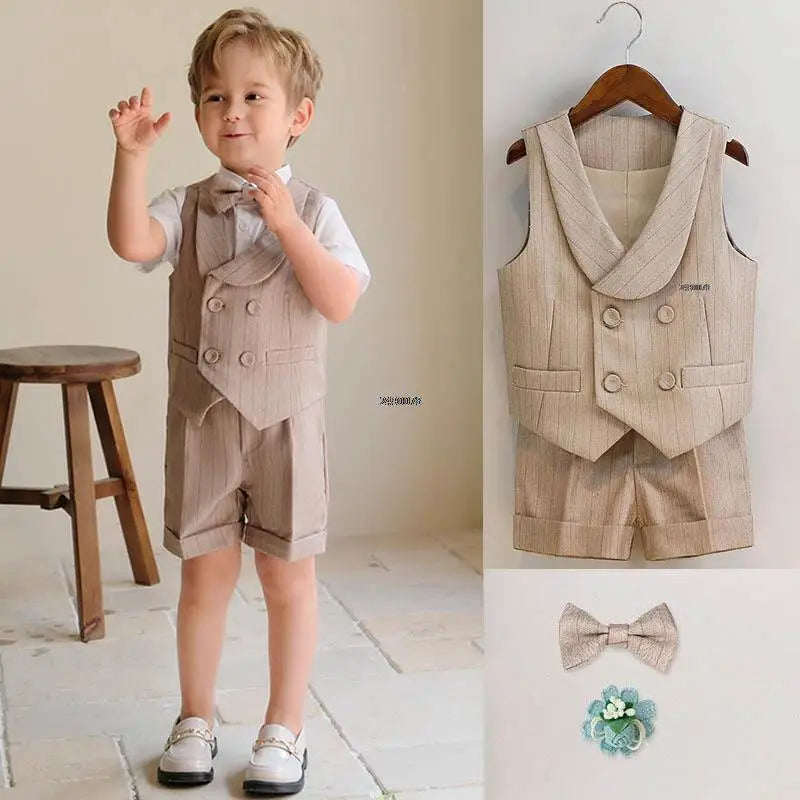 Children Luxurious Khaki Suit Boys