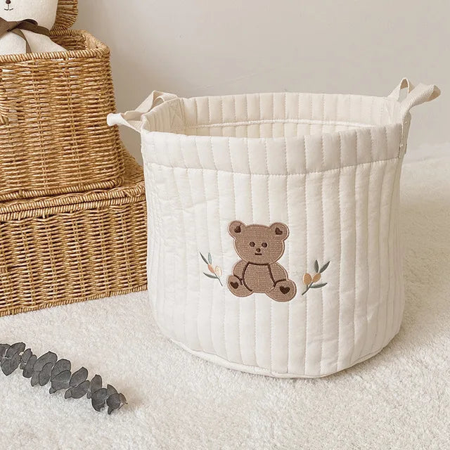 Cute Bear Embroidery Diaper Bag