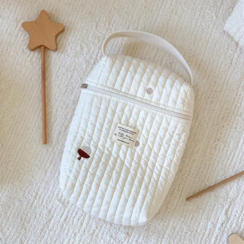 Embroidery Hanging Diaper Bag with Zipper