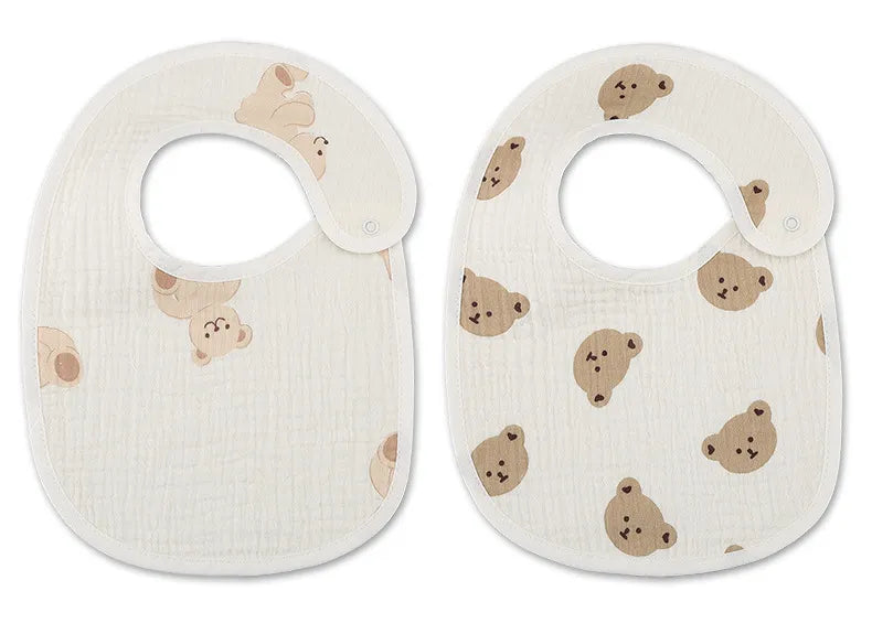 2pcs/set Waterproof Cotton Baby Bibs