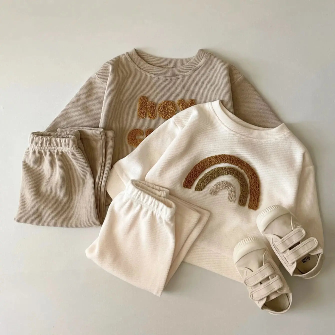 Cotton Tracksuit Pullovers Tops+Pants 2PCS Outfits